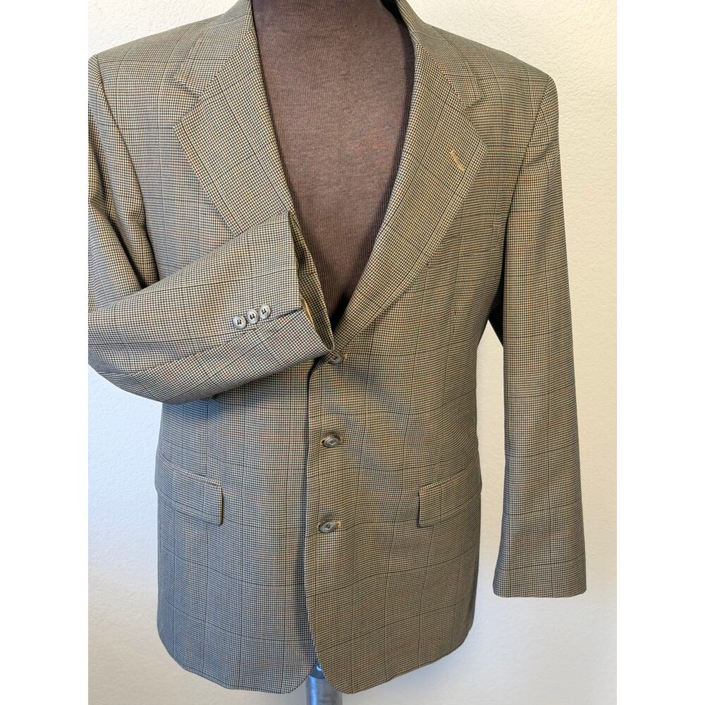 Sutter and Grant men's window pane tweed sports coat blazer 42R vintage luxury